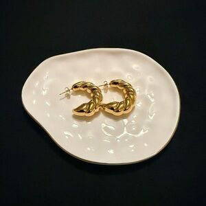 Gold Crescent Earrings